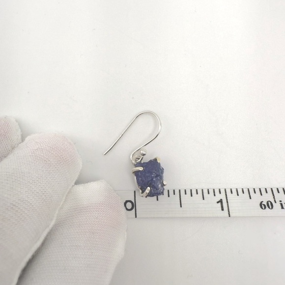 Tanzanite Rough Cut .925 Sterling Silver Earrings - Picture 16 of 16